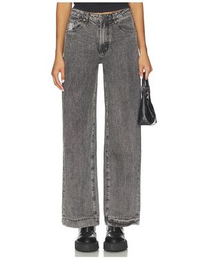 One Teaspoon Jackson Mid Waist Wide Leg Jeans - Grey
