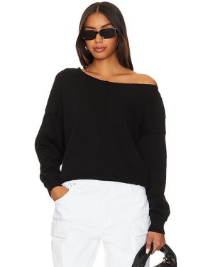 Bobi Off The Shoulder Crewneck - Black