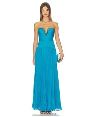 AMUR Fiora Pleated Dress - Blue