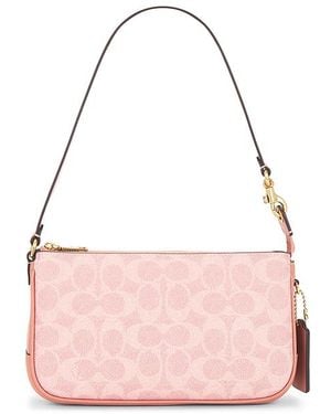 COACH Coated Canvas Signature Plaza Shoulder Bag - Pink