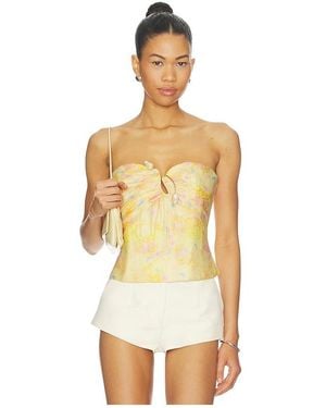 Bardot Amina Strapless Top - Yellow