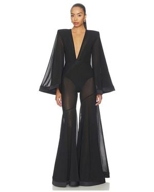 Zhivago Illusion Survives Love 2 Pc Mesh Jumpsuit - Black