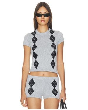 Lovers + Friends Gisselle Argyle Tee - Blue