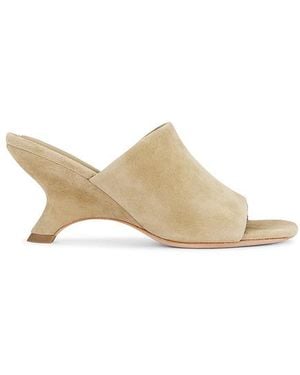 Jonathan Simkhai Shadow Mule Suede Sandal - White