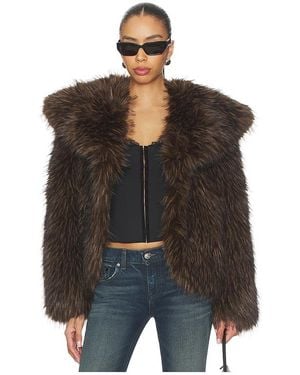 Apparis Yara Fox Coat - Black