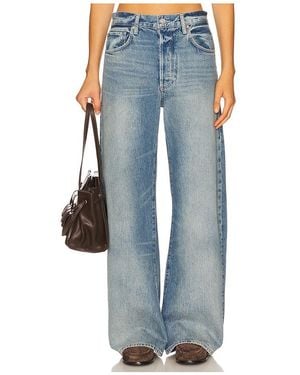 PAIGE Arellia Barrel Leg Jeans With Covered Buttonfly - Blue