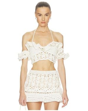 Aniye Records Oberteil Mabel Ruffle - Weiß