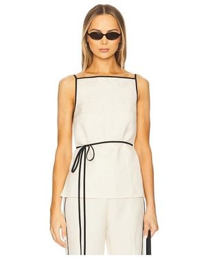Shona Joy Billie Contrast Tie Top - Natural