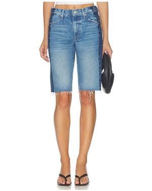 Mother The Mid Rise Maven Bermuda Fray Shorts - Blue