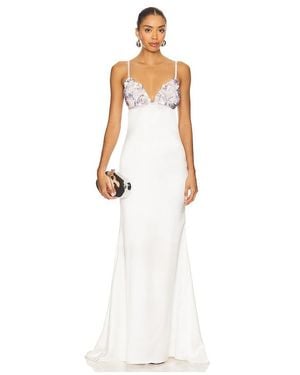 retroféte Oline Embroidered Dress - White