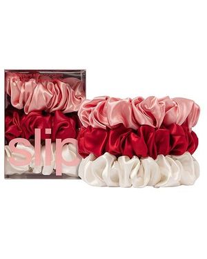 Slip Coleteros Grandes De Seda Pura Pure Silk Large Scrunchies En Color Beauty: Multi Talla - Rojo
