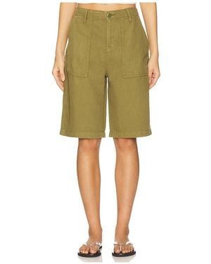 GOOD AMERICAN Lite Linen Bermuda Short - Green