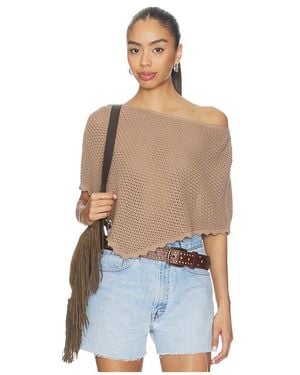 Lovers + Friends Ayla Pointelle Poncho En Talla (También En Xs, Xxs, S) - Azul