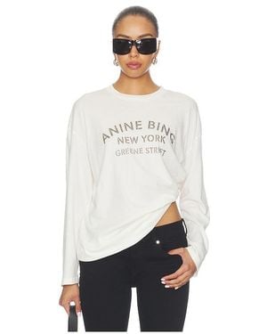 Anine Bing Ivan Long Sleeve New York Stencil - White