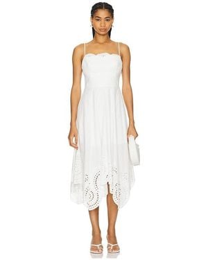 MILLY Camilla Poplin With Embroidery Dress - White