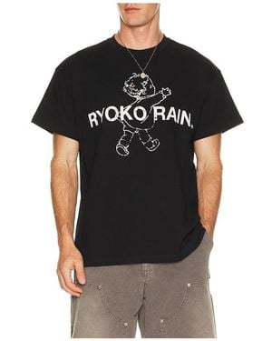 Ryoko Rain Butterfly Garden Tee - Black
