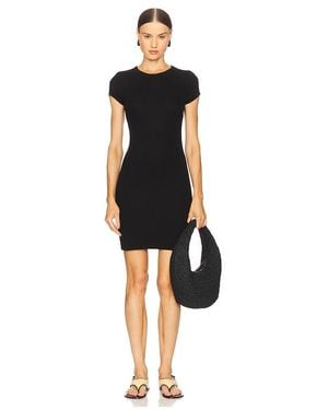 Enza Costa Silk Rib Cap Sleeve Mini Dress - Black
