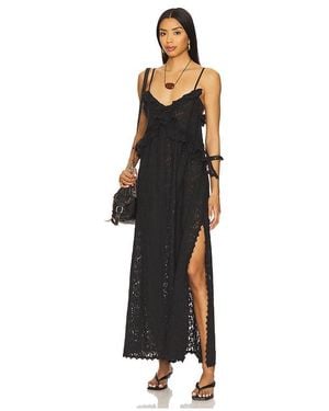 Spell Maxikleid Mit Riemchen Und Spitze Lux Lisbon - Schwarz