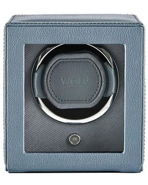 Wolf Cub Single Watch Winder With Cover - Blue