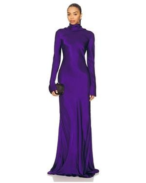 Alejandra Alonso Rojas Maxi Cowl Back Dress - Purple