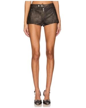 h:ours Short Cuero Artemisa En Color Marrón Talla (También En Xxs) - Negro