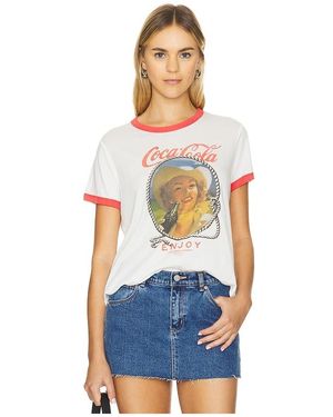 The Laundry Room Coca Cola Cowgirl Perfect Ringer Tee - White