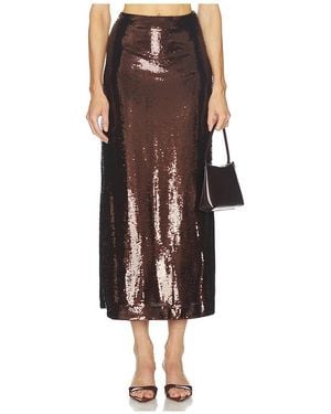 L'academie Veleda Sequin Maxi Skirt - Black