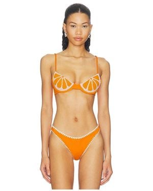 Leslie Amon Slice Bikini Top - Orange