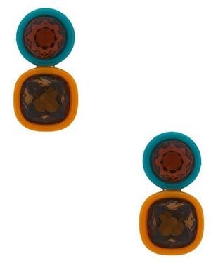 Lele Sadoughi Pendientes Largos Gem Duo En Talla - Negro