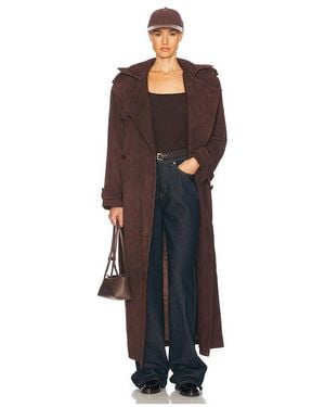 Helsa Suede Trench コート - ブラウン