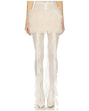 Aniye Records Nika Faux Fur Mini Skirt - White
