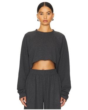 Norma Kamali Oversized Cropped Cotton Tee - Black