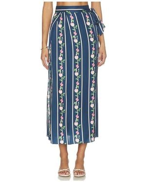 VERANDAH Toran Silk Luxe Skirt - Blue