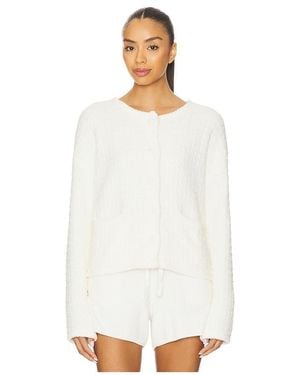 Barefoot Dreams Cozychic Textured Button Front Cardigan - White