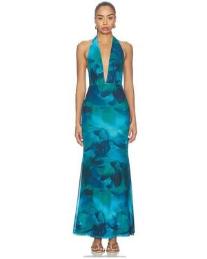 MORE TO COME Lailah Halter Maxi Dress - Blue