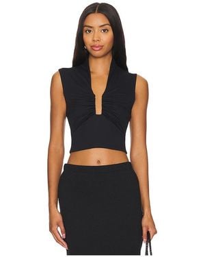 Susana Monaco Square Wire Sleeveless Top - Black