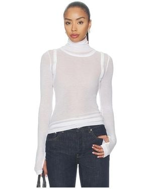 Helmut Lang Layer Long Sleeve Neck Sheer En Color Blanco Talla (También En M, S, Xs)