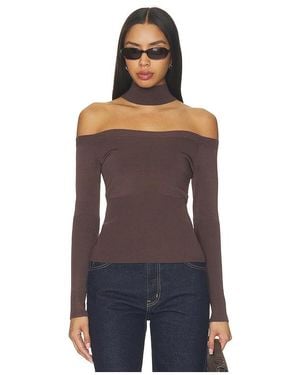 Jonathan Simkhai Lila Cold Shoulder Top - Purple