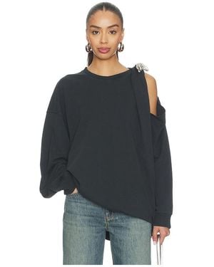 Area Crystal Knot Long Sleeve T-Shirt - Black