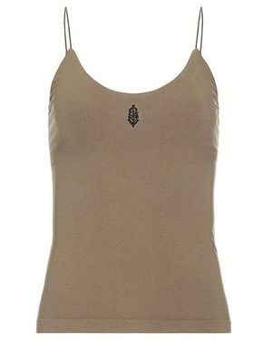 Free People X Fp Movement Skinny Strap Logo Tank Top - Natural