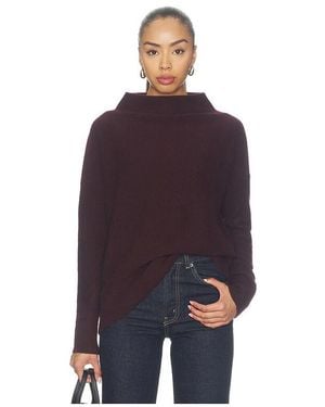 Vince Boiled Funnel Neck Pullover Sweater - Blue