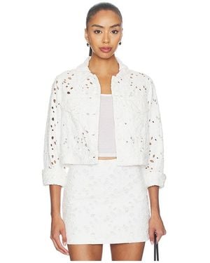 Alice + Olivia Chloe Boxy Cropped Jacket - White