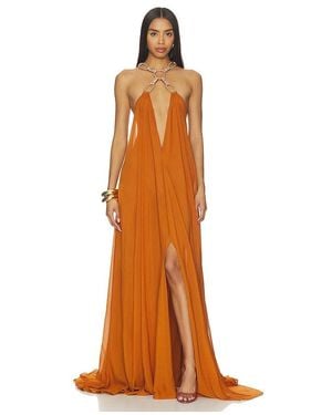 Bronx and Banco Zuri Halterneck Cutout Dress - Brown