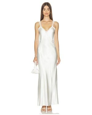 Generation Love Milena Lace Combo Liquid Satin Maxi Dress - White