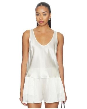 Enza Costa Silk Satin U Tank - White