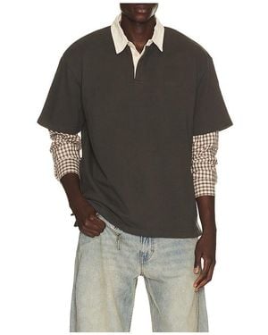 Rhythm Koa Rugby Polo - Black