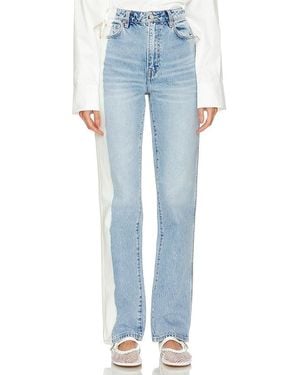 GRLFRND Sara Super High-Rise Straight Jeans - Blue