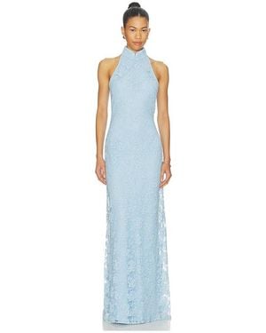 SAU LEE Gillian Lace Dress - Blue