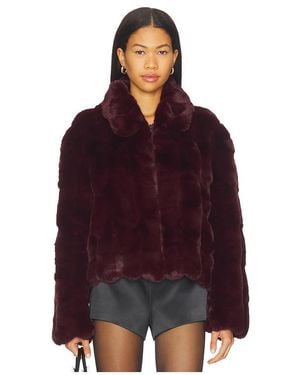 Bardot Sylvie Zip Faux Fur Jacket - Purple