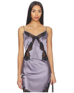 Fleur du Mal Juliet Lace Silk Cami Top - Purple